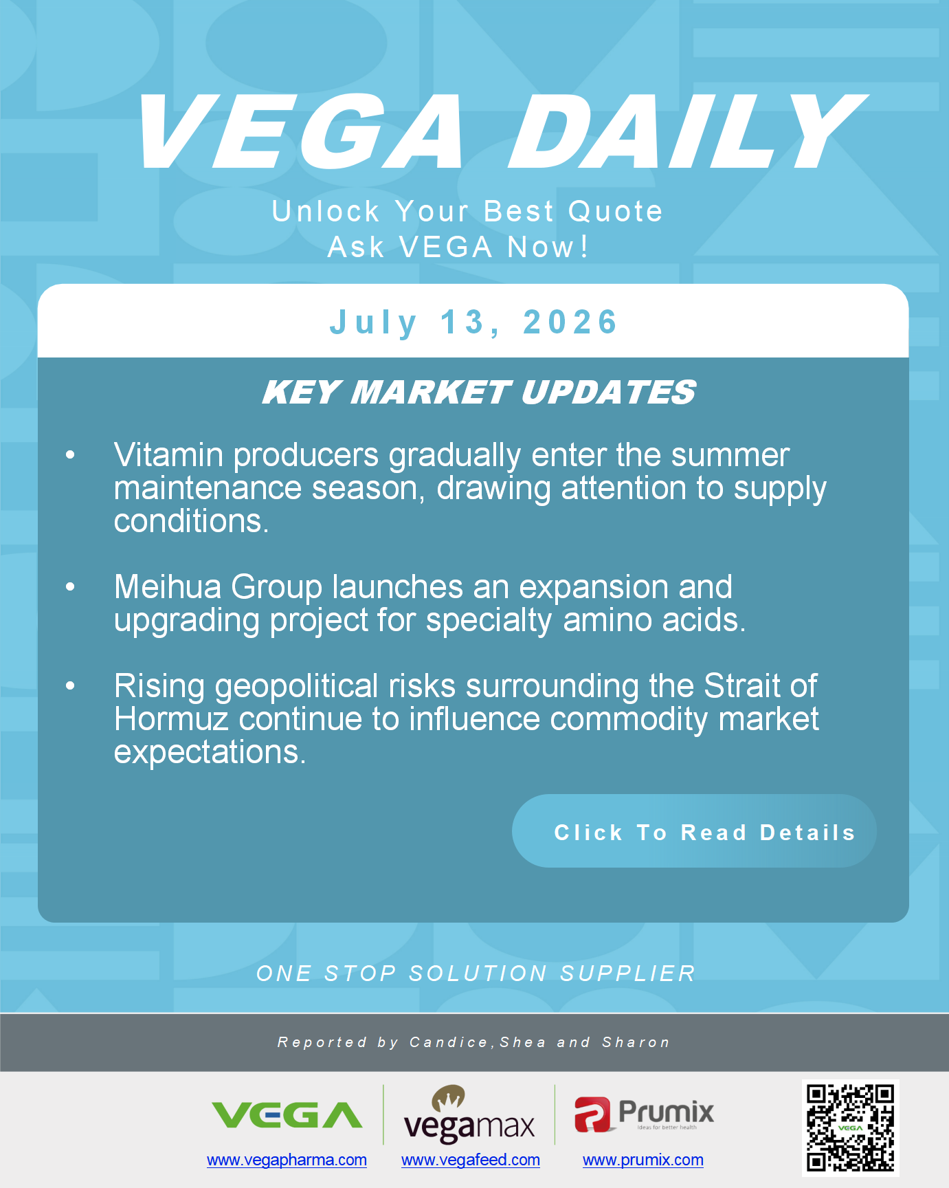 VEGA Daily 20260713 Vitamin Meihua Expansion Hormuz Geopolitics Update.png